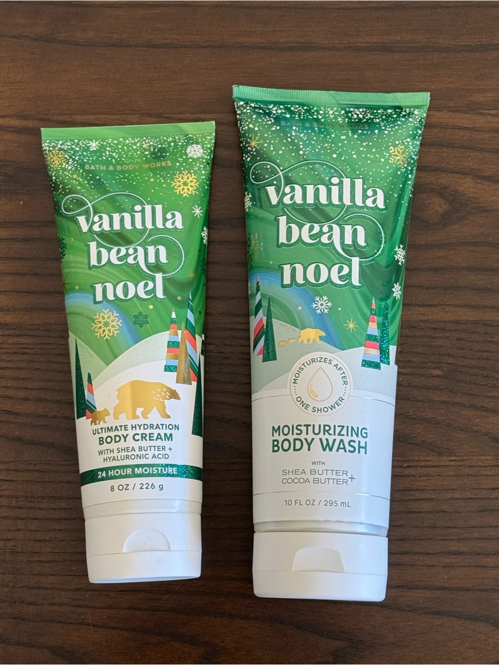 New Bath and Body Works Full Size body cream and body wash Vanilla Bean Noel